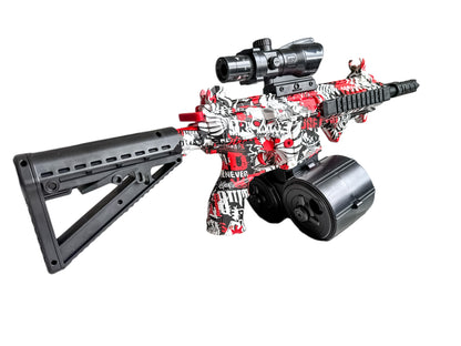 GEL GUN DOUBLE HEAD M416 pistole na vodní gelové kuličky, červená